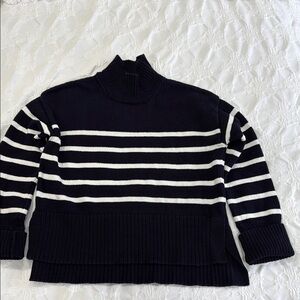 Verónica Beard Navy and White Striped Women's Sweater